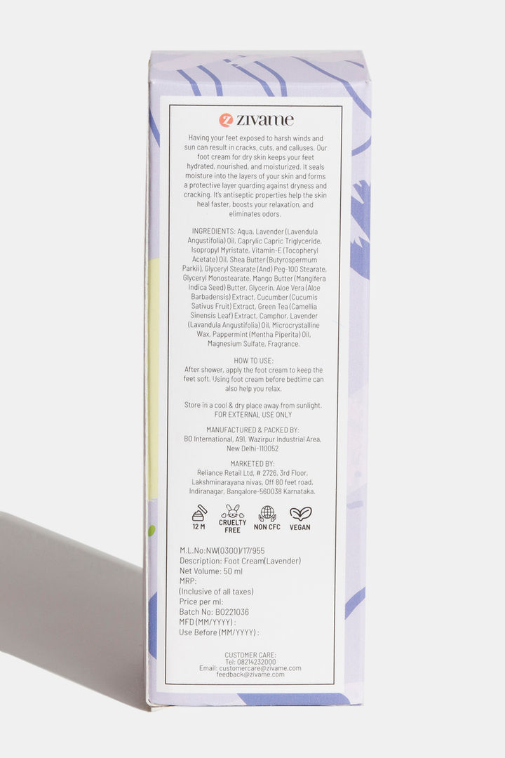 Zivame Hydrating Lavender Lush Foot Cream - 50 ml — image 4